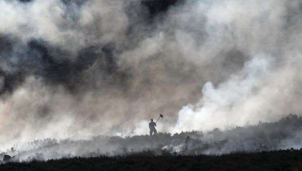 Тушение пожара на болоте у Каррвуда, Великобритания - Sputnik Абхазия