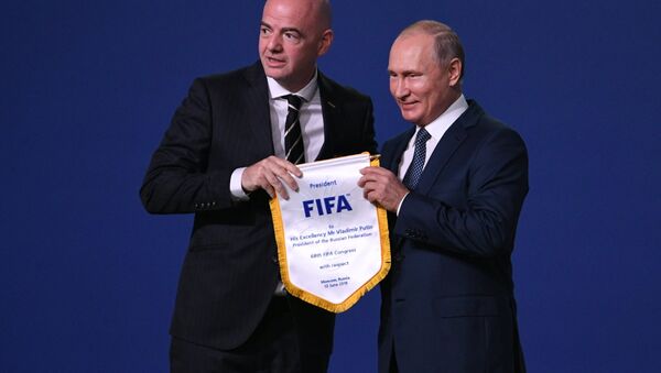 Президент РФ В. Путин принял участие в заседании 68-го конгресса Международной федерации футбола (FIFA) - Sputnik Абхазия