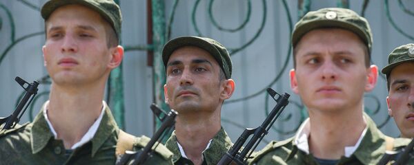  Призывники во время присяги в министерстве обороны Абхазии - Sputnik Абхазия