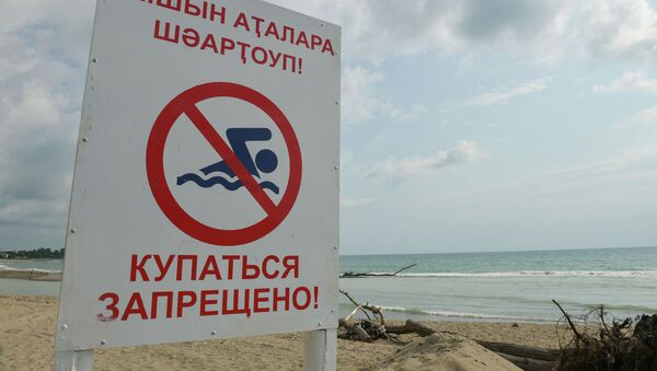 Предупреждающая табличка у устья реки Келасур  - Sputnik Аҧсны