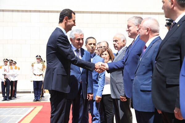 Официальная церемония встречи Президента Республики Абхазия Рауля Хаджимба в Сирийской Арабской Республике - Sputnik Абхазия