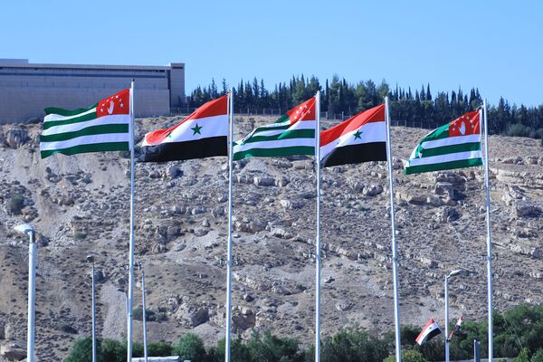 Флаги Сирии и Абхазии Флаги Сирии и Абхазии - Sputnik Абхазия