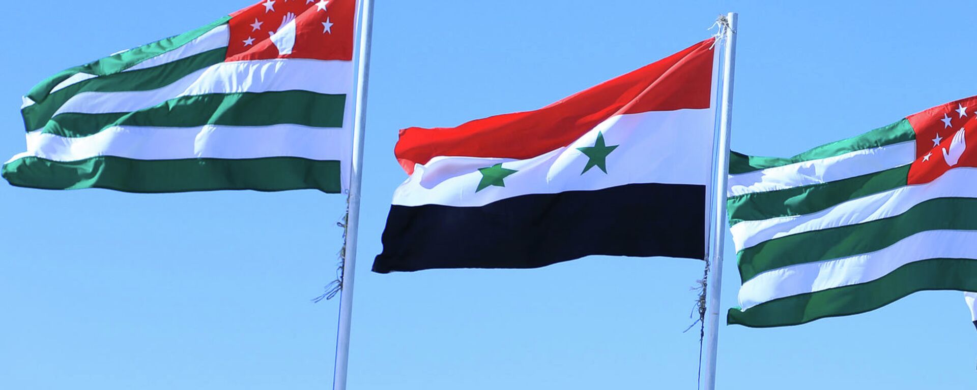 Флаги Сирии и Абхазии - Sputnik Аҧсны, 1920, 30.06.2022