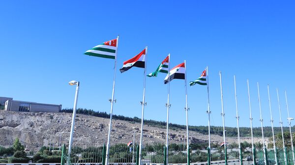 Флаги Сирии и Абхазии - Sputnik Абхазия