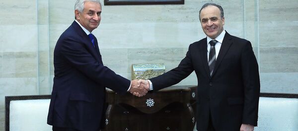 Президент Республики Абхазия Рауль Хаджимба встретился с Премьер-министром Сирии Имадом Хамисом Президент Республики Абхазия Рауль Хаджимба встретился с Премьер-министром Сирии Имадом Хамисом - Sputnik Абхазия