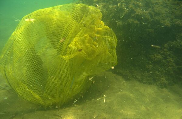 Пластиковый мусор на дне моря у берегов острова Родос - Sputnik Абхазия
