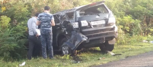 Авария на автодороге Очамчыра-Ткуарчал в селе Гуп, 23 сентября - Sputnik Абхазия