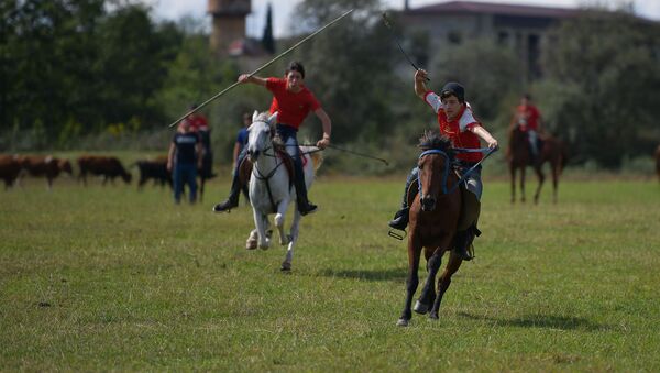 Конно-спортивные соревнования в селе Мыку - Sputnik Абхазия