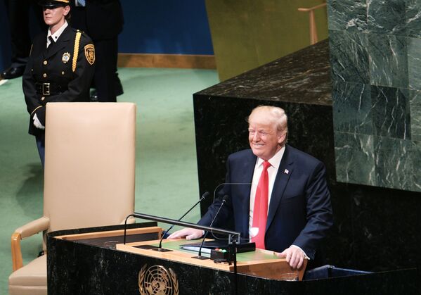 Президент США Дональд Трамп выступает на Генеральной Ассамблее Организации Объединенных Наций в Нью-Йорке - Sputnik Абхазия