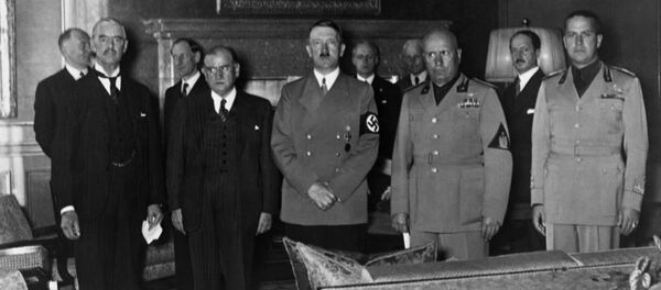 Перед подписанием соглашения о передаче Германии земель, входивших в состав Чехословакии, Мюнхен, 29 сентября 1938 года - Sputnik Абхазия