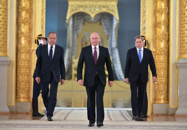 Президент РФ Владимир Путин на церемонии вручения верительных грамот послов иностранных государств в Александровском зале БКД - Sputnik Абхазия