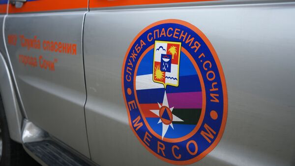Логотип службы спасения города Сочи на служебном автомобиле - Sputnik Абхазия