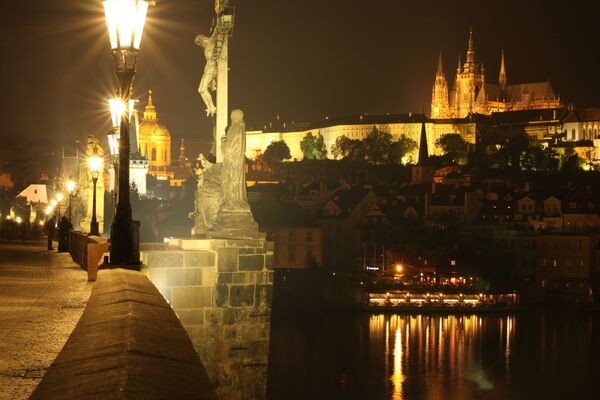 Вид на ночной город Прага, Чешская Республика - Sputnik Абхазия
