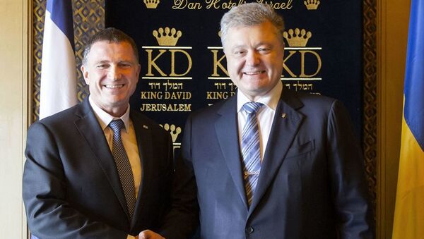 Президент Украины Петр Порошенко со спикером Кнессета Юлием Эдельштейном - Sputnik Абхазия