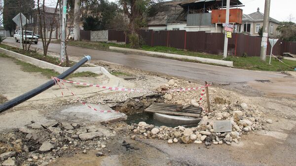 Работы по восстановлению канализации - Sputnik Аҧсны