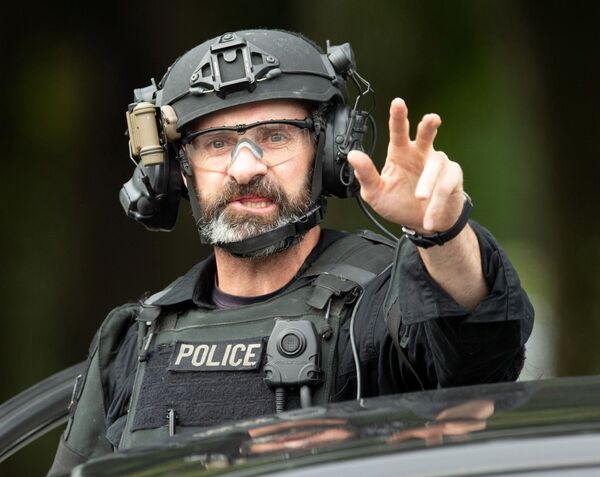 Спецназовец новозеландской полиции в районе стрельбы в мечети Ан-Нур в Крайстчерче, Новая Зеландия. - Sputnik Абхазия