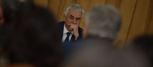 Президент Абхазии Рауль Хаджимба на вечере в честь 26-летия Министерства по репатриации Абхазии, 25 марта 2019 Президент Абхазии Рауль Хаджимба на вечере в честь 26-летия Министерства по репатриации Абхазии, 25 марта 2019 - Sputnik Абхазия