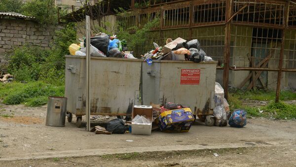 Переполненные мусорные баки на улицах города  - Sputnik Абхазия