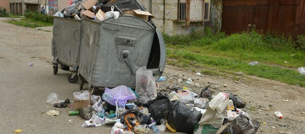 Переполненные мусорные баки на улицах города  Переполненные мусорные баки на улицах города  - Sputnik Абхазия