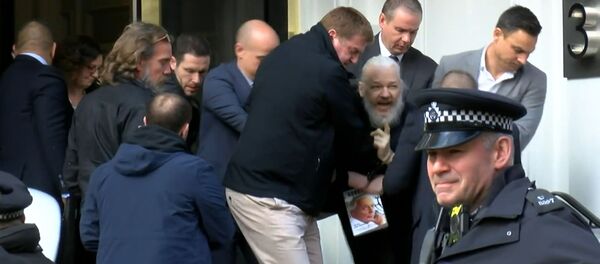 Кадры задержания Джулиана Ассанжа у посольства Эквадора в Лондоне - Sputnik Абхазия
