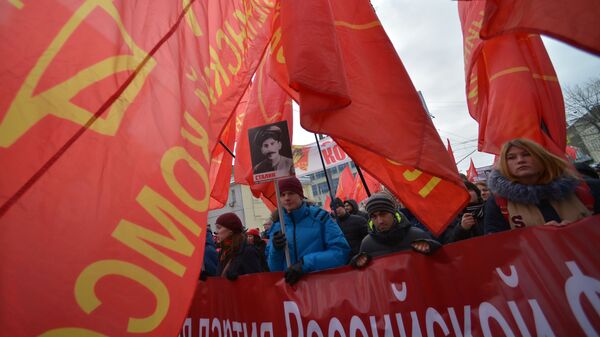 Шествие и митинг, посвященные 98-й годовщине Советской Армии и ВМФ - Sputnik Абхазия