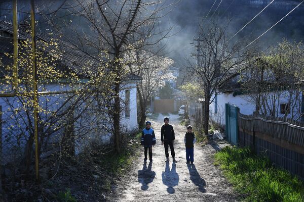 Дети на улице в селе Залесное Бахчисарайского района в Крыму - Sputnik Абхазия