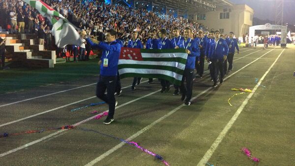 Сборная Абхазии на открытии чемпионата по футболу ConIFA в Нагорном Карабахе - Sputnik Абхазия