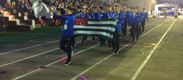 Сборная Абхазии на открытии чемпионата по футболу ConIFA в Нагорном Карабахе - Sputnik Абхазия