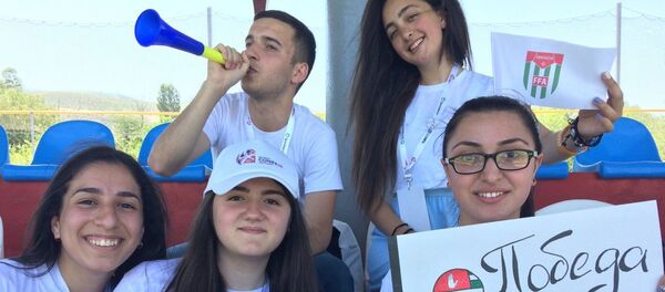 Болельщики перед началом матча сборной Абхазии  и сборной Чамерии Болельщики перед началом матча сборной Абхазии  и сборной Чамерии - Sputnik Абхазия