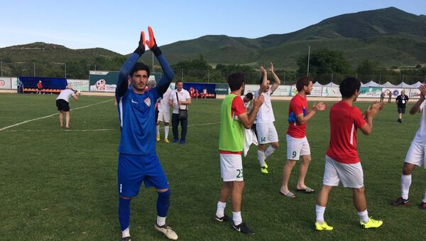 Сборная Абхазии по футболу после матча со сборной Чамерии на ConIFA - Sputnik Абхазия