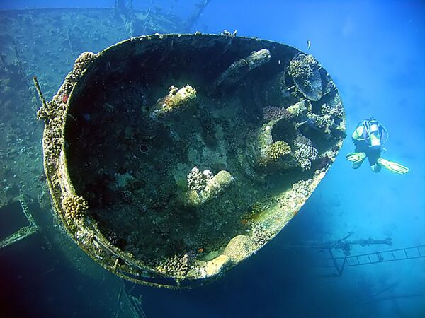 Судно Giannis D. затонувшее на рифе Риф Абу Нухас в Красном море  - Sputnik Абхазия