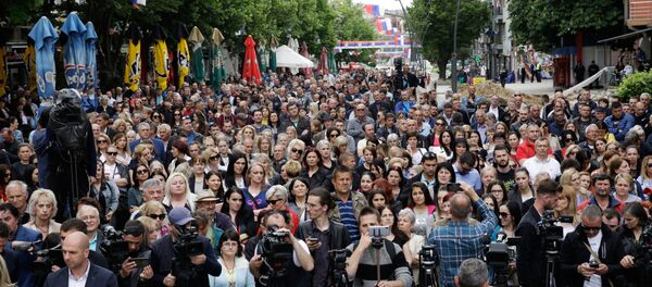 Акция против действий Приштины в Косово Акция против действий Приштины в Косово - Sputnik Абхазия
