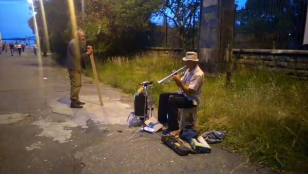 Очарованный музыкой: игра уличного музыканта покорила бездомного - Sputnik Абхазия