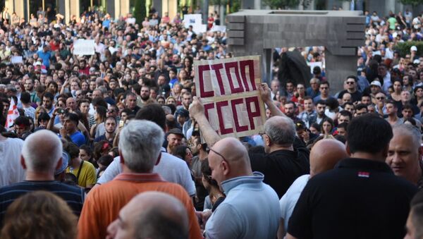 Акции протеста у здания парламента Грузии - Sputnik Абхазия