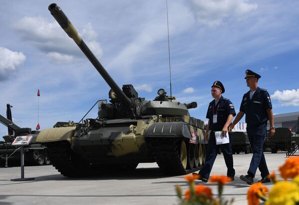 Средний танк Т-55А на Международном военно-техническом форуме Армия-2019 в КВЦ Патриот - Sputnik Абхазия