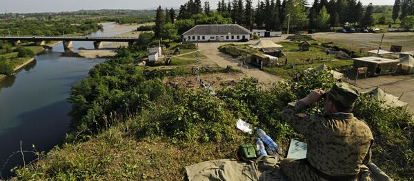 Пограничная застава на абхазско-грузинской границе Пограничная застава на абхазско-грузинской границе - Sputnik Абхазия