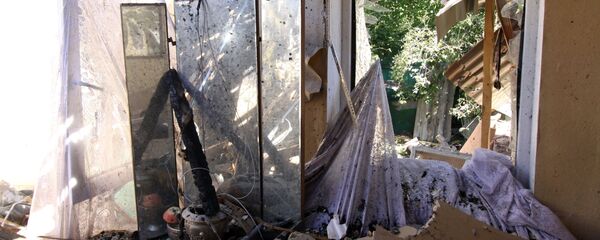 Последствия обстрела в Донецкой области Последствия обстрела в Донецкой области - Sputnik Абхазия
