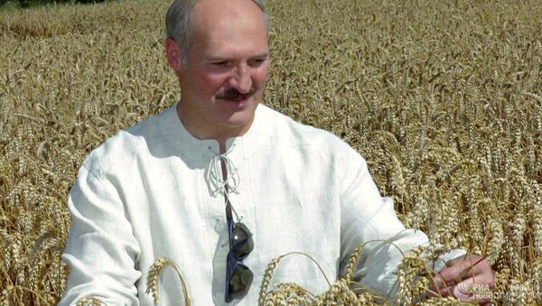 Александр Лукашенко во время посещения сельскохозяйственного производственного корпоратива Октябрь-Гродно - Sputnik Абхазия