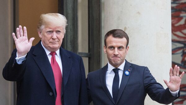 Встреча Э. Макрона и Д. Трампа в Париже - Sputnik Абхазия