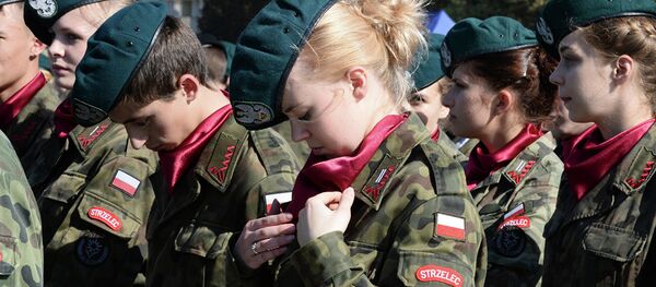 Кадеты во время мемориальный мероприятий в Варшаве  - Sputnik Абхазия