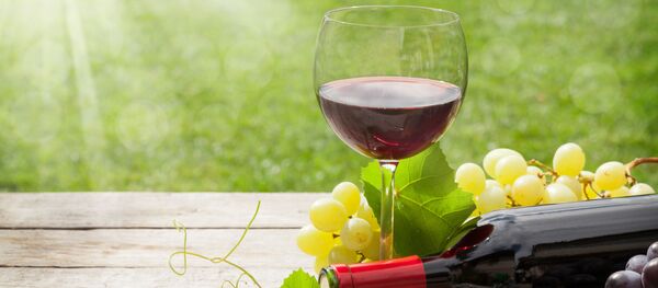 Бокал вина на столе в солнечный день Бокал вина на столе в солнечный день - Sputnik Абхазия