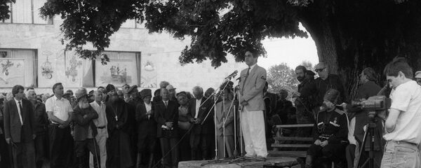 В.Г.Арӡынба Лыхнашҭа ажәлар рҿаԥхьа ицәажәара.20.06.1993ш. В.Г.Арӡынба Лыхнашҭа ажәлар рҿаԥхьа ицәажәара.20.06.1993ш. - Sputnik Аҧсны