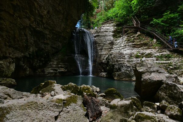 Водопады в Цебельдинском ущелье недалеко от села Мерхеул. - Sputnik Абхазия