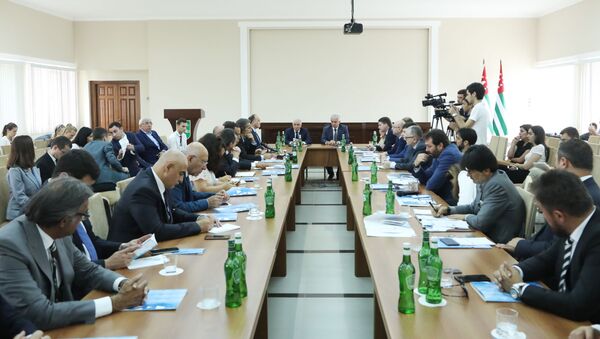 Встреча президента Республики Абхазия Рауля Хаджимба с делегацией предпринимателей из Турции  - Sputnik Абхазия