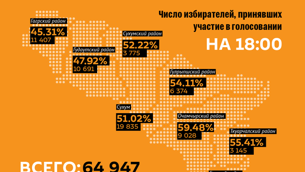 Число избирателей, принявших участие в голосование  - Sputnik Абхазия