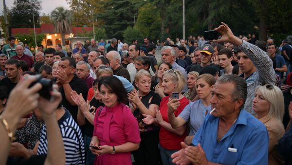 Митинг сторонников оппозиционной политической партии Амцахара   - Sputnik Абхазия