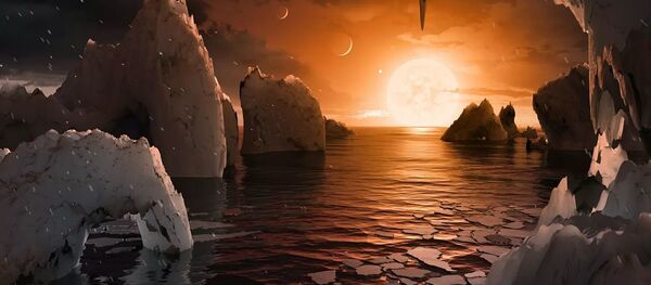 Так художник представил себе планету TRAPPIST-1f, ближайший кандидат на роль двойника Земли Так художник представил себе планету TRAPPIST-1f, ближайший кандидат на роль двойника Земли - Sputnik Абхазия
