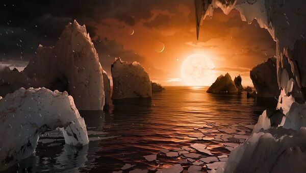 Так художник представил себе планету TRAPPIST-1f, ближайший кандидат на роль двойника Земли - Sputnik Абхазия