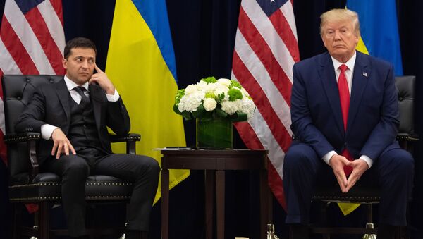 Президент США Дональд Трамп и президент Украины Владимир Зеленский во время встречи в Нью-Йорке 25 сентября 2019 года - Sputnik Абхазия