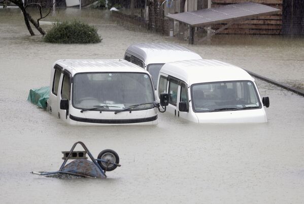 Жилой район, затоплен в результате тайфуна Хагибис в Исе, префектура Миэ, Япония - Sputnik Абхазия